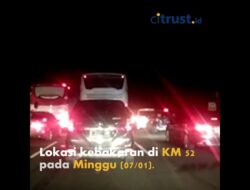 [VIDEO] Detik-detik Truk Tangki BBM Terbakar, Picu Macet di Tol Cikampek