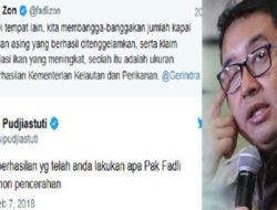 Sindiran Fadli Zon di Twiternya di Balas Menteri Susi