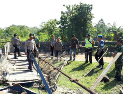 Jembatan Gantung Putus di Desa Leuweunggede, Kapolres Majalengka Cek Lokasi