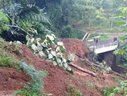 Jalur Kec. Talaga-Malausma Tertutup Material Longsor, Lalu Lintas Dialihkan