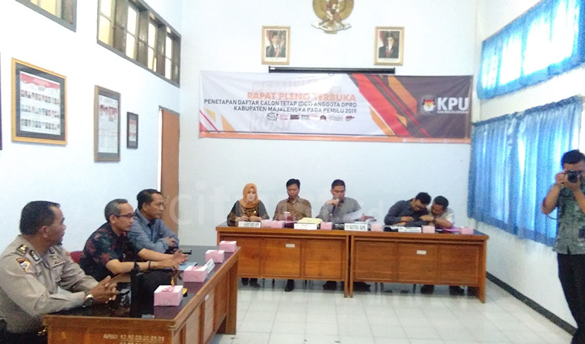KPU Majalengka Tetapkan 556 Daftar Caleg Tetap Anggota DPRD Pileg 2019