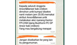 Pesan Berantai GP Ansor Akan Serbu Markas FPI Hoaks