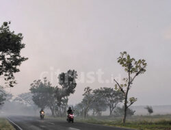 Kabut Asap Pembakaran Jerami Mengganggu Aktivitas Pengendara