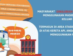 Penumpang KA Wajib Kenakan Masker