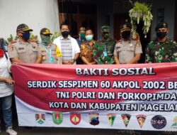 Serdik Sespimmen 60-Batalyon Wicaksana Leghawa-Almuni Akpol Bagikan Sembako di Magelang