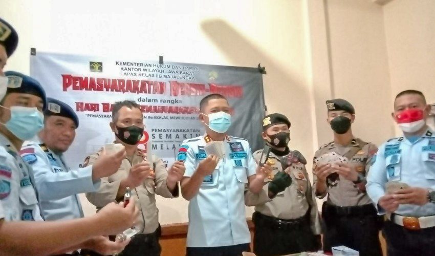 Polres dan Lapas Majalengka Razia Sel Narapidana