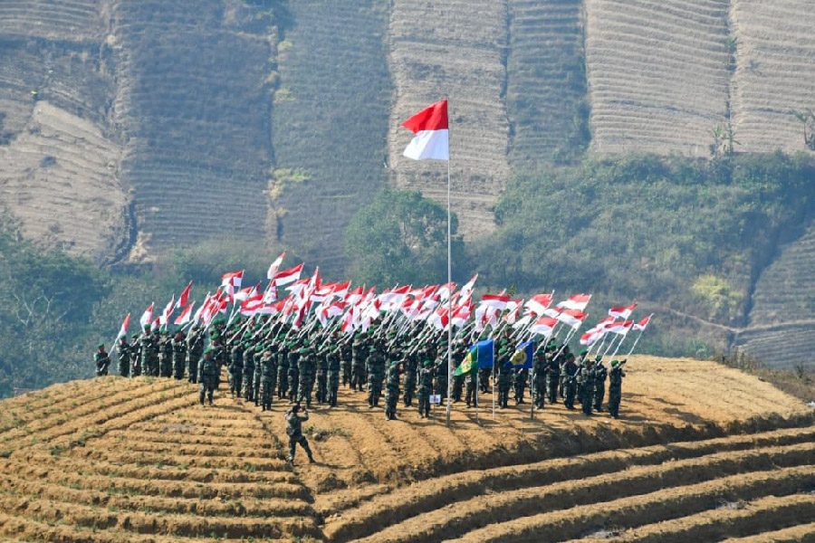 Upacara HUT ke-78 TNI Majalengka Berlangsung di Terasering Panyaweuyan