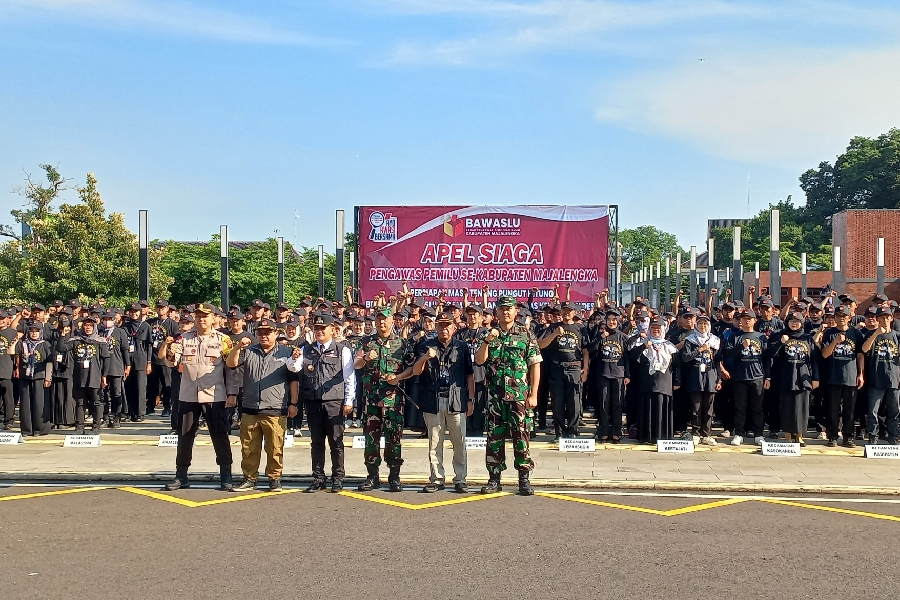 Bawaslu Majalengka Gelar Apel Siaga Pengawasan.