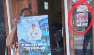 Manager PDAM di Indramayu Diduga Bagikan Stiker Capres