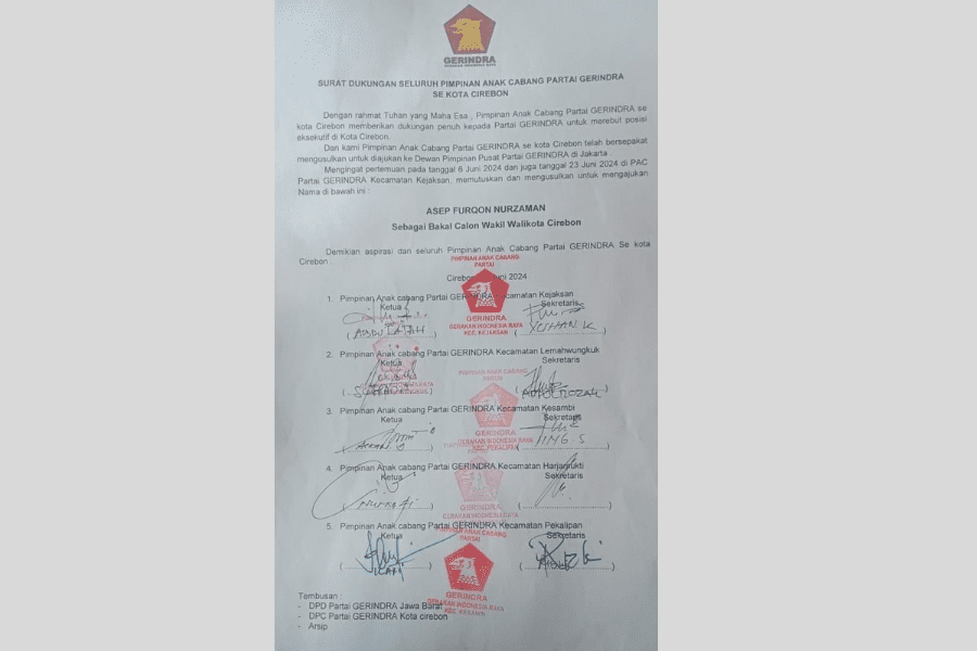 PAC Gerindra Kota Cirebon Dukung Furqon Jadi Bacawalkot