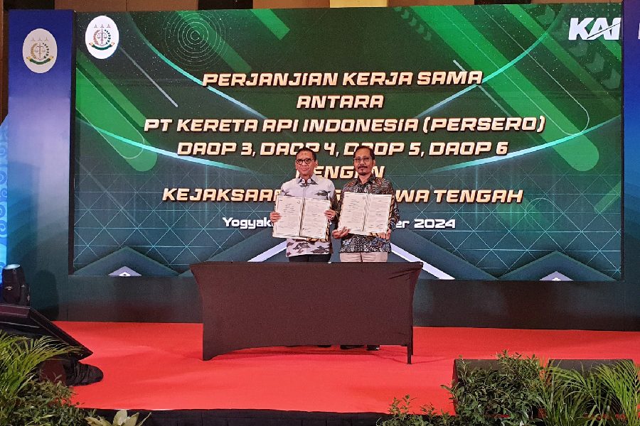 KAI Daop 3 Cirebon Teken MoU Hukum dengan Kejati Jateng