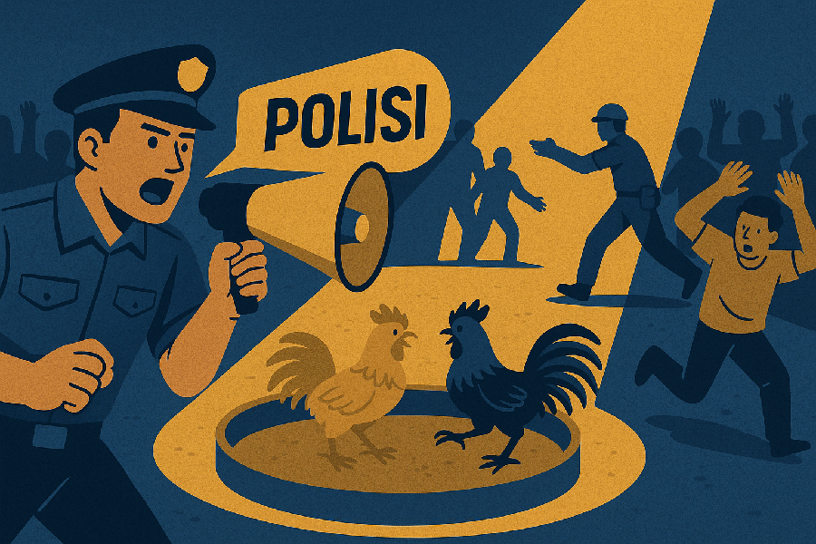 Polsek Kapetakan Gerebek Sabung Ayam, Pelaku Lari Tunggang Langgang