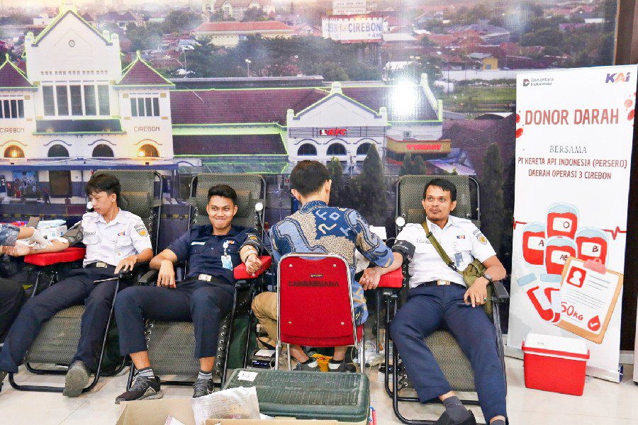 KAI Daop 3 Cirebon Selenggarakan Donor Darah di Tiga Stasiun