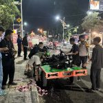 Motor Suzuki GSX Terbakar di Dekat Perlintasan Kereta Api