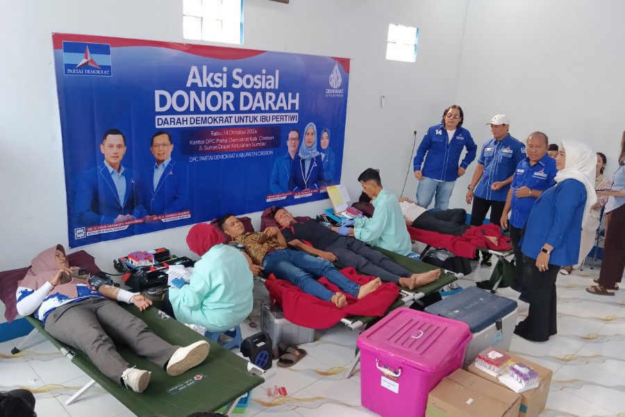 Donor Darah Demokrat Kabupaten Cirebon Libatkan Ratusan Warga